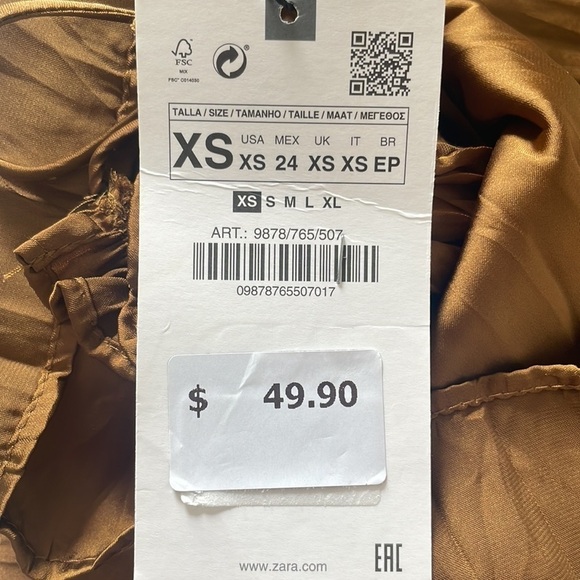 Zara Midi Cut Out Silk Effect Dress - Picture 7 of 8